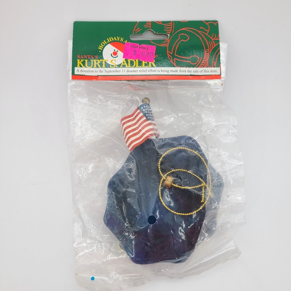 Vintage Police Officer Hat Ornament 4" Kurt Adler Cop PD Patrol W6064 Sept 11th